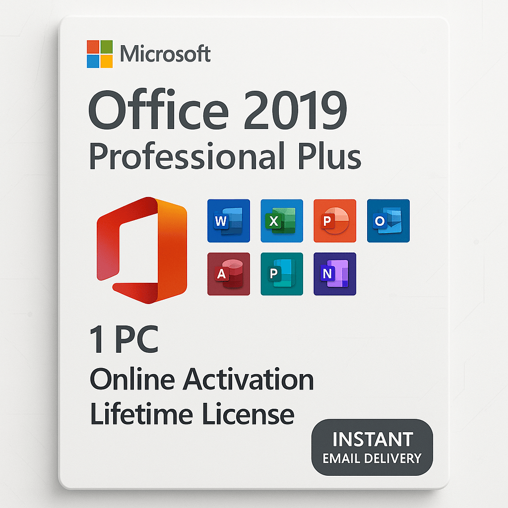 Microsoft Office 2019 Professional Plus – 1 PC – Online Activation – Lifetime License – Instant Key