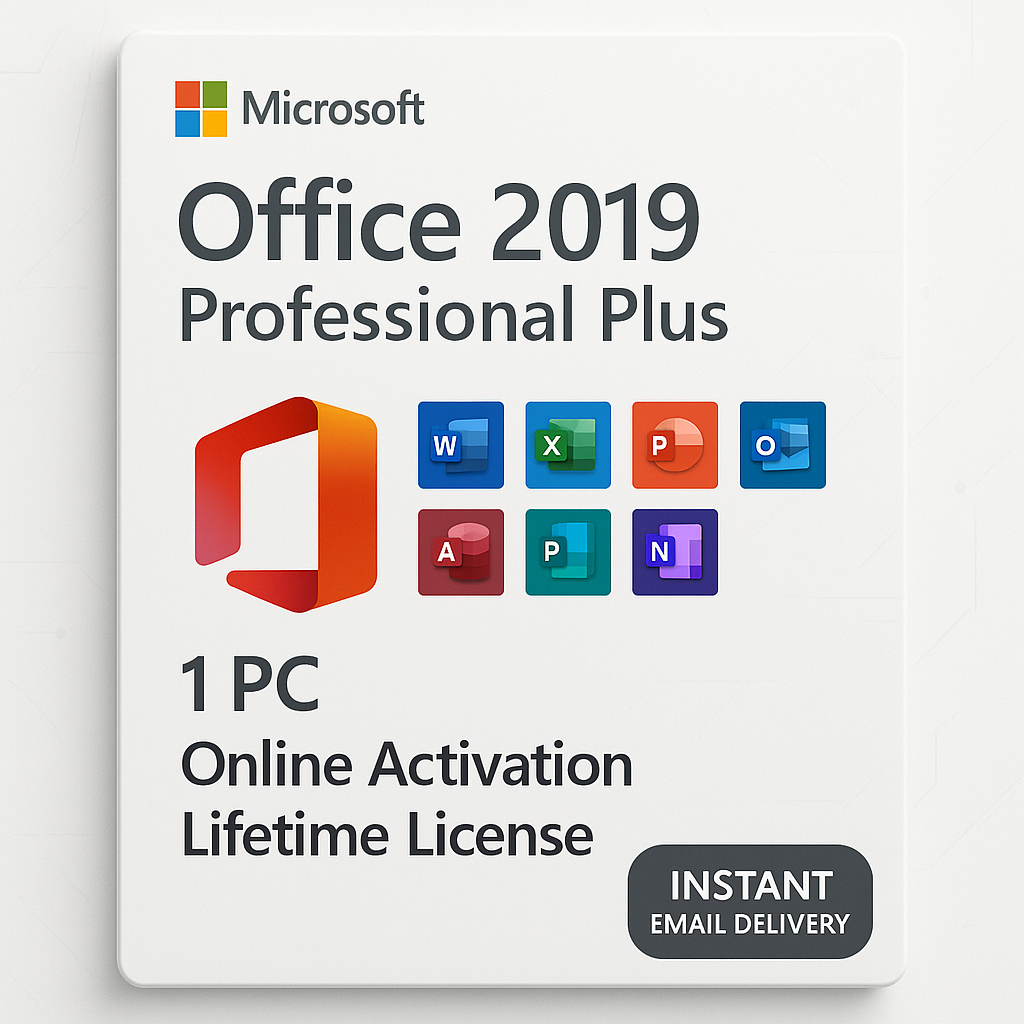 Microsoft Office 2019 Professional Plus – 1 PC – Online Activation – Lifetime License – Instant Key